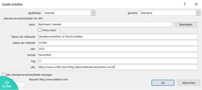 literaturverzeichnis-word-quelle-eintragen-scribbr